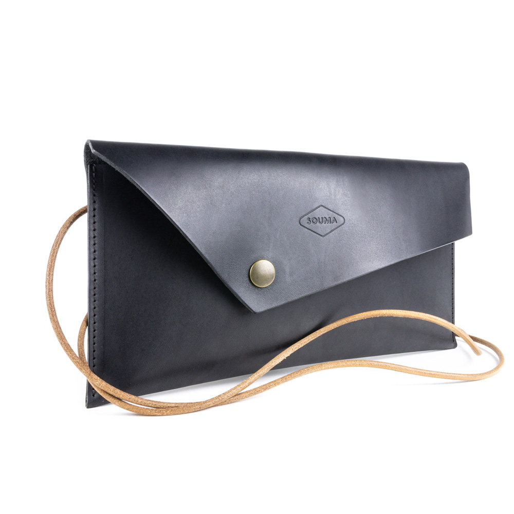 Dámské psaníčko Souma Leather Marc černé