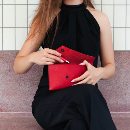 Dámské psaníčko Souma Leather Marc (více barvy) - Provedení: Bordó