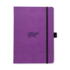 Zápisník Dingbats A5+ Wildlife Purple Hippo TEČKOVANÝ