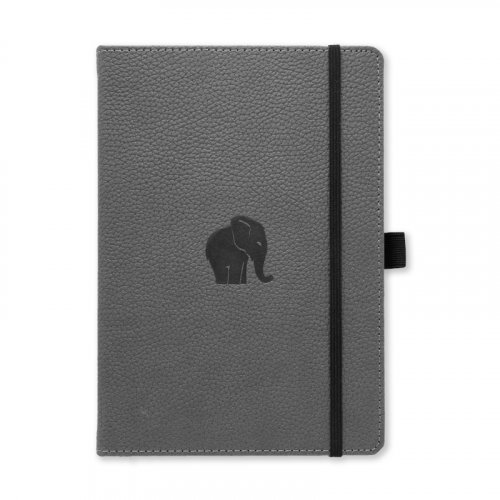 Zápisník Dingbats A5+ Wildlife Grey Elephant TEČKOVANÝ