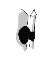 Black Brick poutko na pero černo-šedé (pen loop)