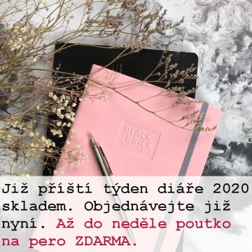 Diáře BLACK BRICK 2020 příští týden - nyní akce poutko ZDARMA