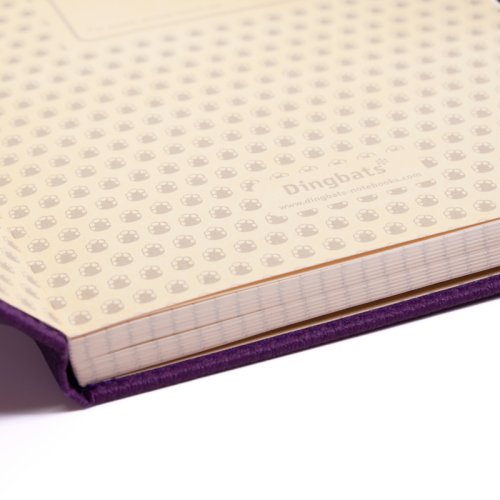 Zápisník Dingbats A5+ Wildlife Purple Hippo TEČKOVANÝ