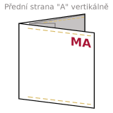 Přední strana A vertikálně: vpravo nahoře