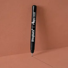 Psací pera Dingbats Ātopen 4-Pack s hrotem Fineliner Pen - Black