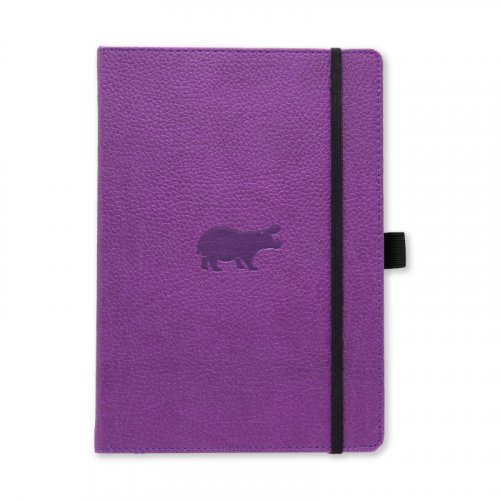 Zápisník Dingbats A5+ Wildlife Purple Hippo TEČKOVANÝ