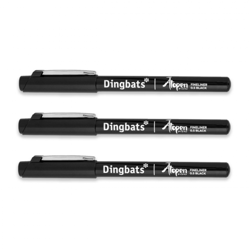 Popisovač Dingbats Ātopen Fineliner - 0,5 mm Černá