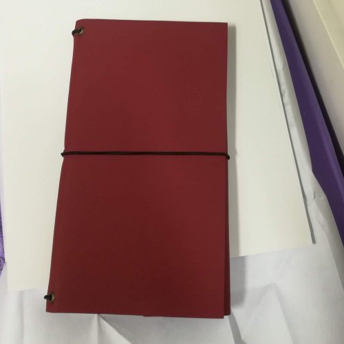 Kožený zápisník PALIN - Varianta: Černý s červenou gumičkou