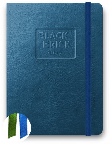 Diář kapesní A6 nedatovaný Black Brick metalicky modrý - Barva: Zelená