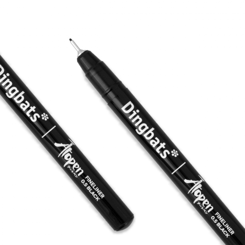 Popisovač Dingbats Ātopen Fineliner - 0,5 mm Černá