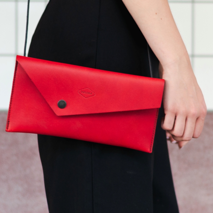 Dámské psaníčko Souma Leather Marc červené