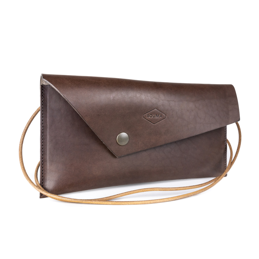 Dámské psaníčko Souma Leather Marc hnědé